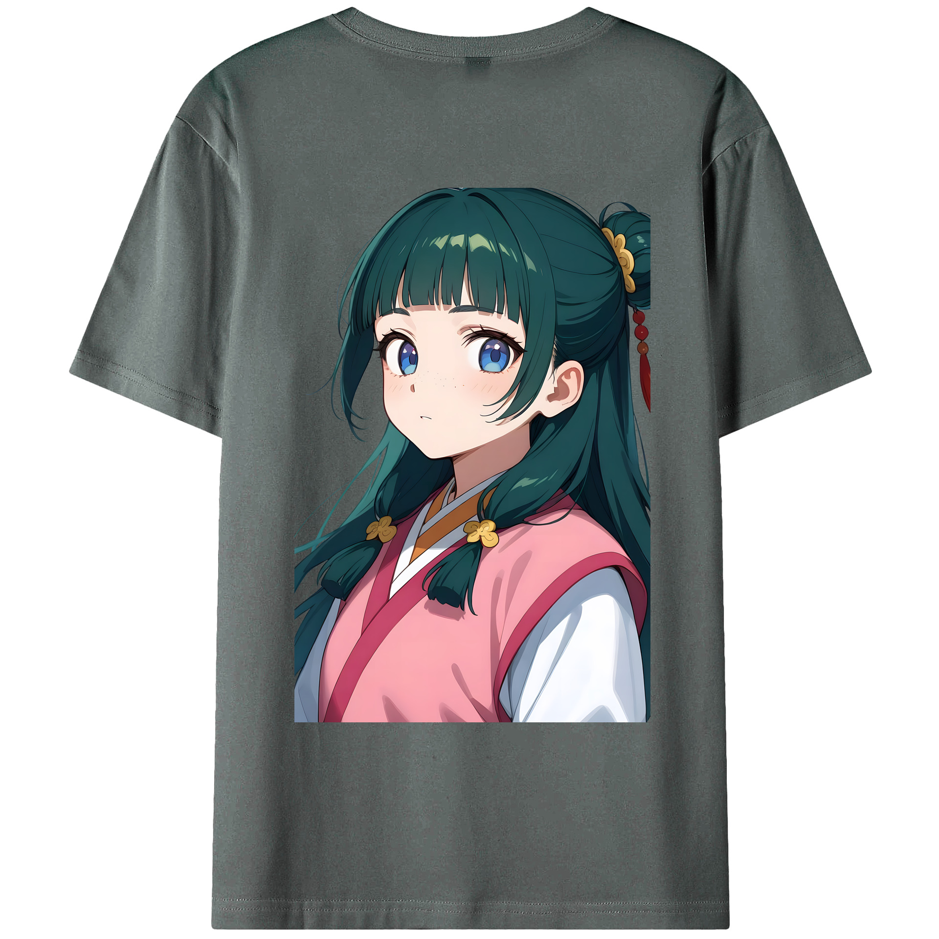 （画像用） 薬屋のひとりごと The Apothecary Diaries 綿100％ メンズ半袖Tシャツ（バックプリント） 通気性